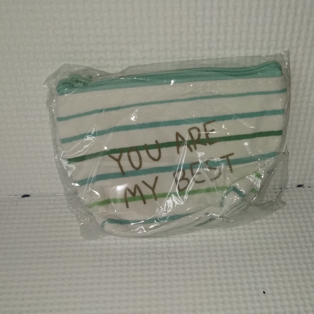 Green white and gold zip up fabric coin po… - Picture 5 of 9